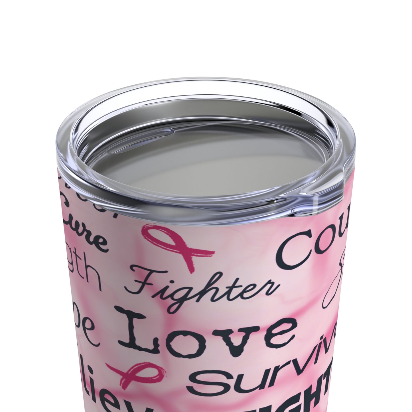 Breast Cancer Words Tumbler 20oz
